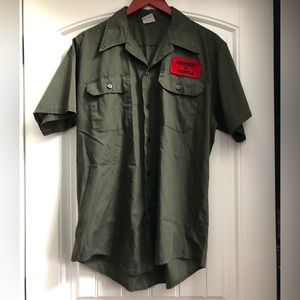 UNIVERSITY OF GA ~ Army Green Button Up Shirt